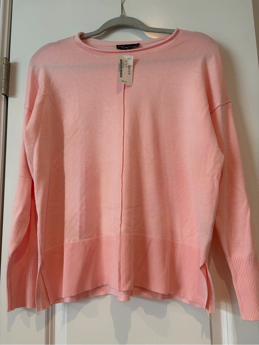 NWT Metric Knits Blush Pink Crewneck Sweater